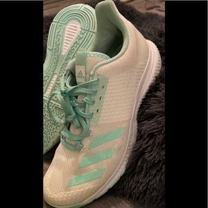Adidas White and mint green size 10